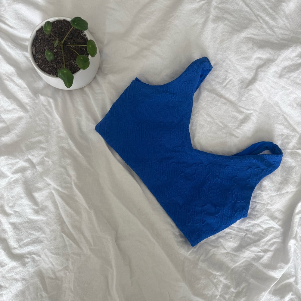 Emily Hsu Designs Vibrant Blue Activewear Bra, Size Small